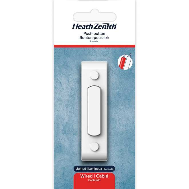 Heath Zenith White Metal Lighted Wired Doorbell Button