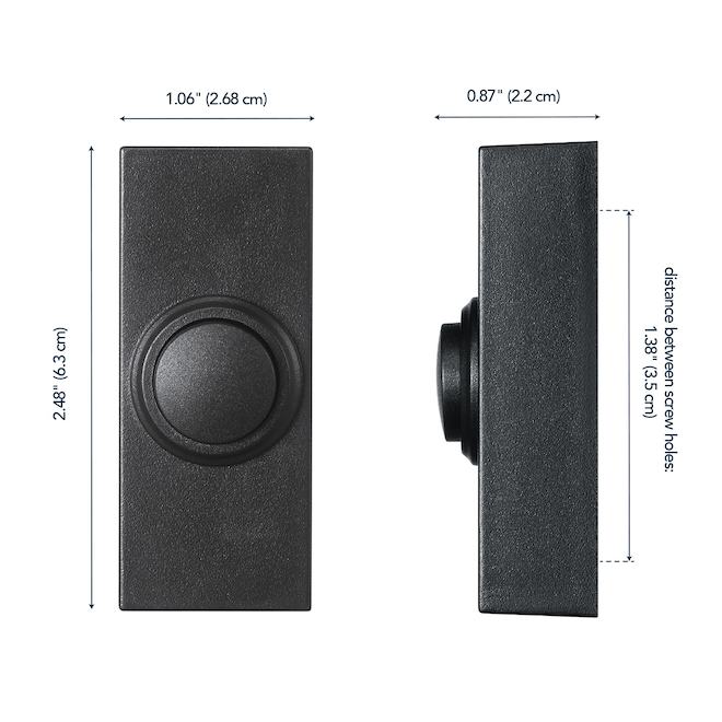 Heath Zenith Wireless Doorbell Button - Black - Battery Operated