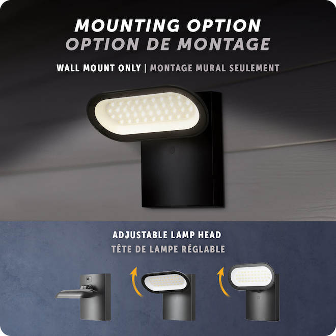 Globe Electric 40W LED Wall Security Light with Dusk-to-Dawn Feature - Black