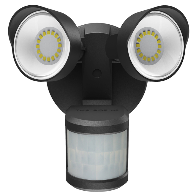 Globe Electric 22W LED Floodlight with 2 Lights and Motion Sensor - Black