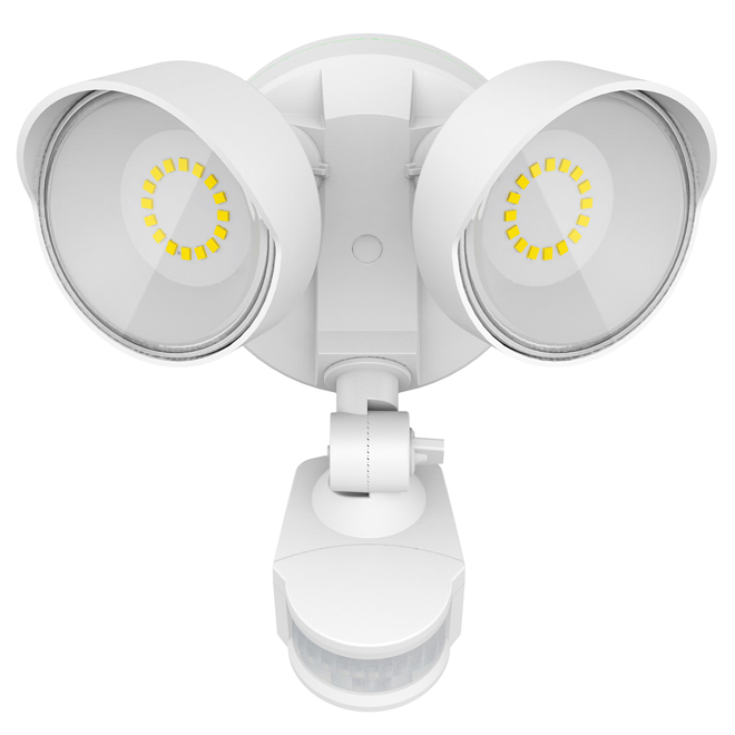 Globe Electric 11W LED Floodlight with 2 Battery-Operated Lights and Motion Sensor - White