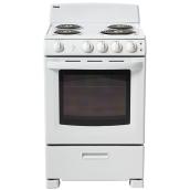 Cuisinière autonome électrique, 24", 2,9 pi³, blanc
