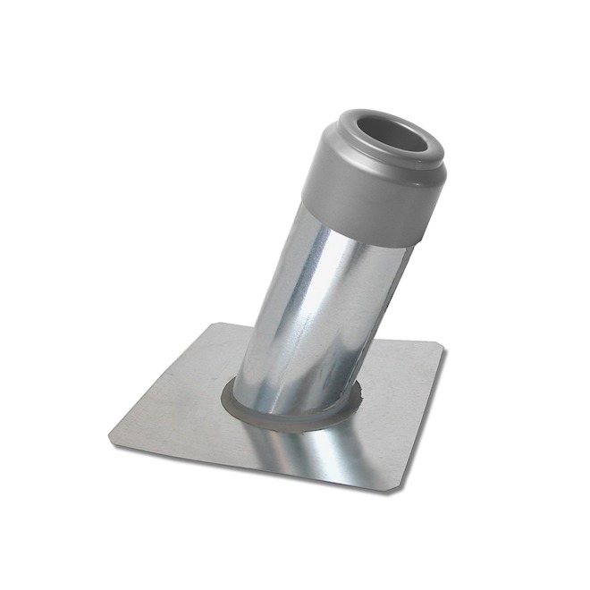 Galvanized steel roof vent for plumbing. 8.5 in. X 3.5 in. For oustside ABS pipe for plumbing vent.