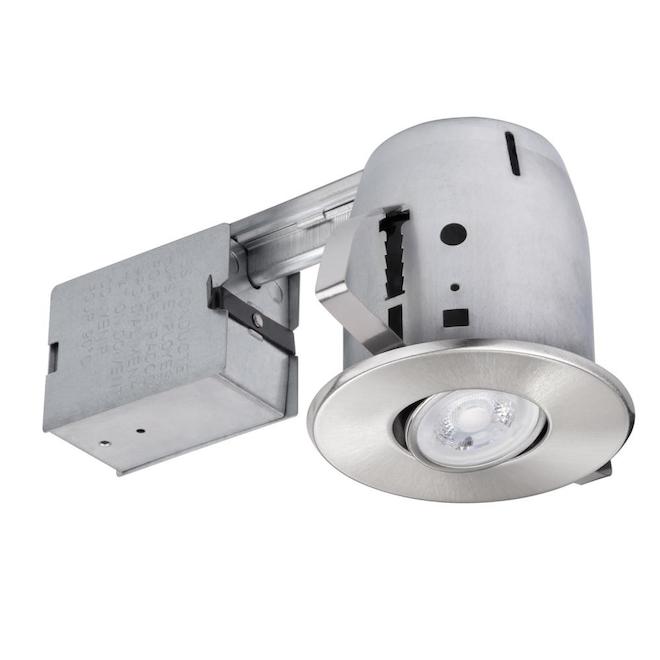 Globe Electric Traditional Recessed Light - 4-in - Metal - Brushed Nickel