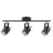 Rail d'éclairage à 3 lumières Quadra, 23,6", métal, noir