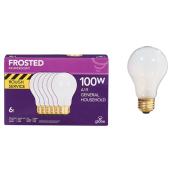 Rough Service Incandescent Bulb, A19, 100W - Pack of 6