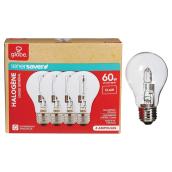 Paquet de 4 ampoules halogènes transparentes A19 de 43 W