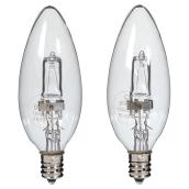 Paquet de 2 ampoules halogènes transparentes B10 de 43 W