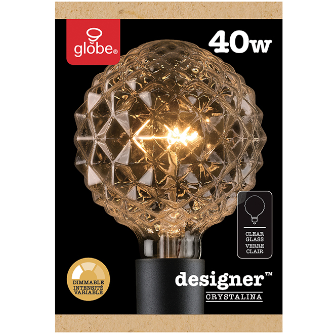 Globe Electric Crystalina 40-W Warm White Medium-Base Incandescent G30 Clear Light Bulb - 1/Pk