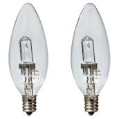 20W Halogen B10 Light Bulb - 120V - 2 Pack