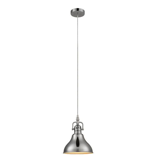 Dryden 1-Light Pendant Light - 2-in-1 - Brushed Steel