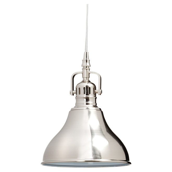 Dryden 1-Light Pendant Light - 2-in-1 - Brushed Steel