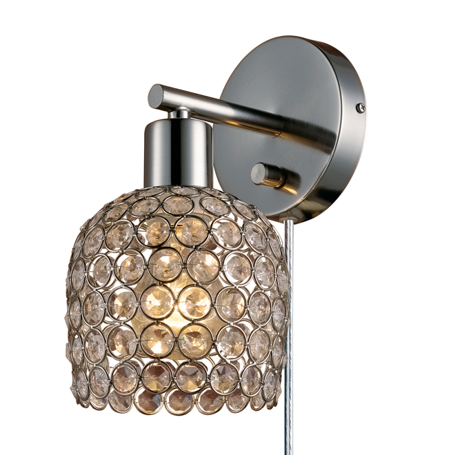 plug in crystal sconce