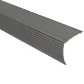 Cinch Stair Edge Nosing - Satin Silver Finish - Aluminum - 72-in L x 1 1/32-in H x 1 1/4-in W