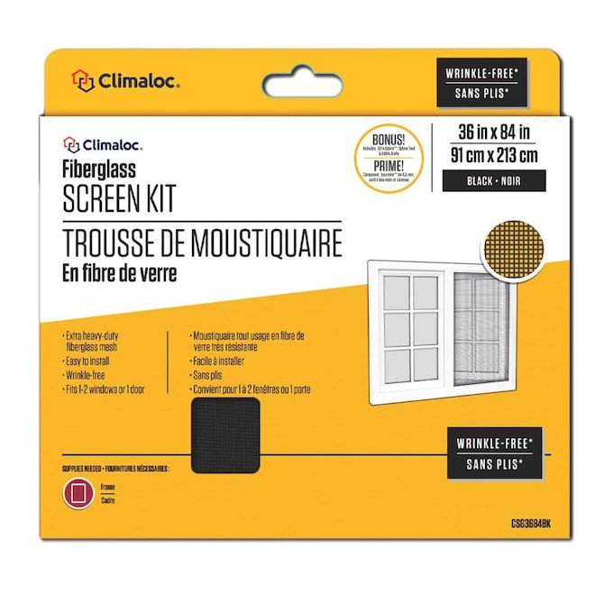 Climaloc Screen 36-in x 84-in Fibreglass Mesh Screen Kit