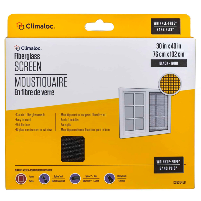 Climaloc Screen Black Fiberglass Screen - 30-in x 40-in