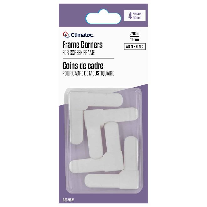 CLIMALOC SCREEN Climaloc Frame Corners 7/16-in White - 4-Pack CSC716W ...