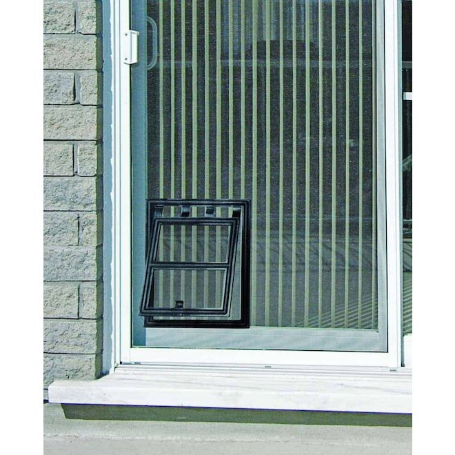 Climaloc 8-in x 10-in Fibreglass Pet Door for Screen - Black