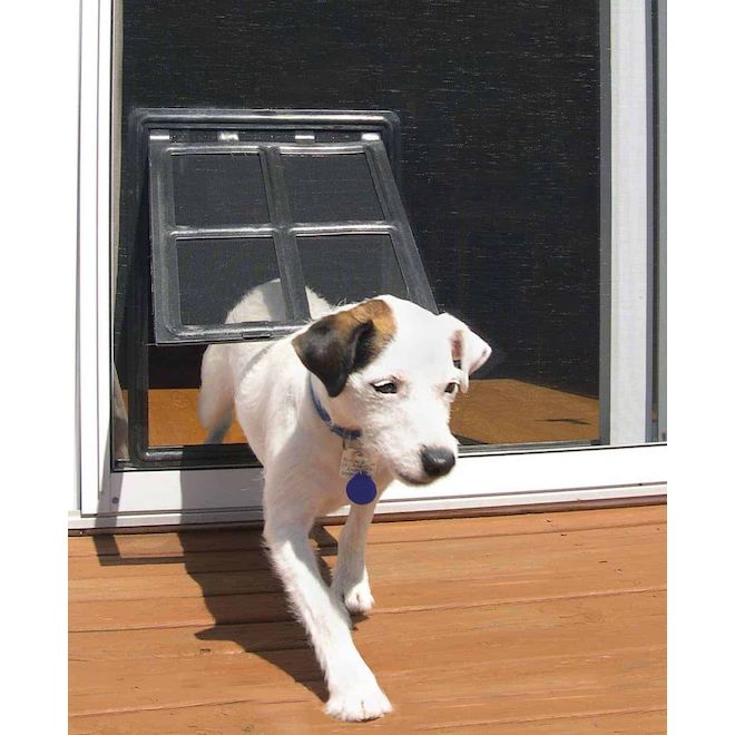 Climaloc 8-in x 10-in Fibreglass Pet Door for Screen - Black