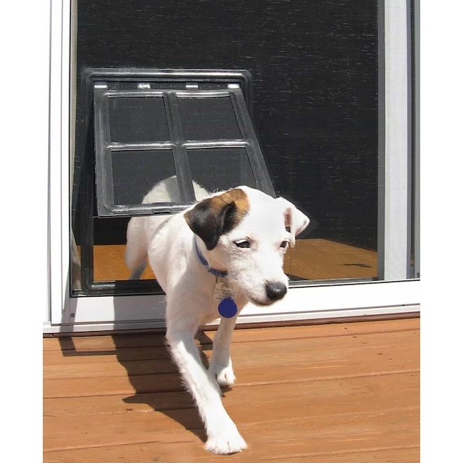 Climaloc 12-in x 16-in Fibreglass Pet Door for Screen - Black