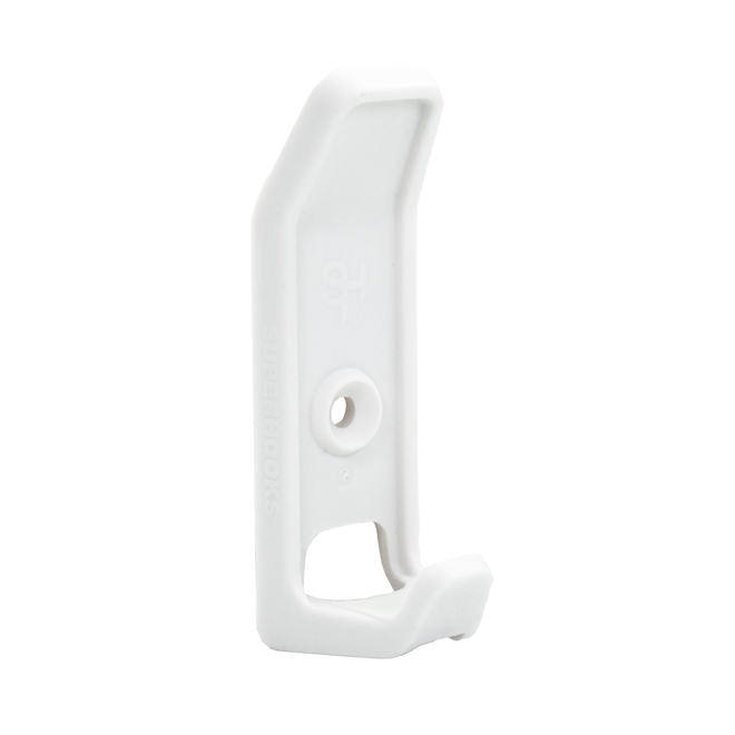 SUPERHOOKS Everyday Hooks with Adhesive or Screws in White - Pack of 2