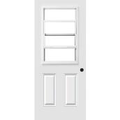Les Portes A.R.D. Exterior Steel Door - White - Hung Window - 34-in x 80-in Left