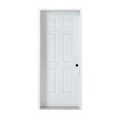 Portes A.R.D.  6-Panel Steel Exterior Door White 34-in W x 80-in H Energy Star