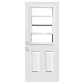 Portes ARD 31.38-in x 82.5-in Left-Handed Steel Door with Venting Window - White