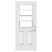 Portes ARD 31.38-in x 82.5-in Right-Handed Steel Door with Venting Window - White