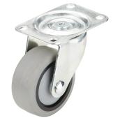 Grey Thermo Rubber Plate Swivel Caster - 176 lbs Cap. - 3"