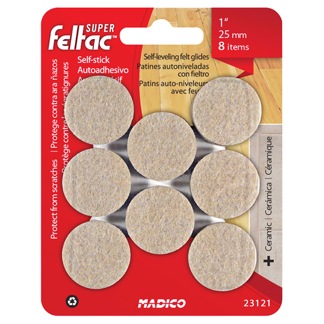 Self-Adhesive Self-Levelling Pads - Round - 1" - 8/Pk