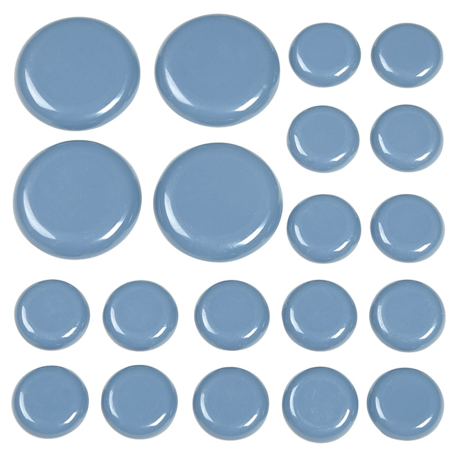 Self-Adhesive Glides - Round - Grey - 1" - 1 3/4" - 20/Pk