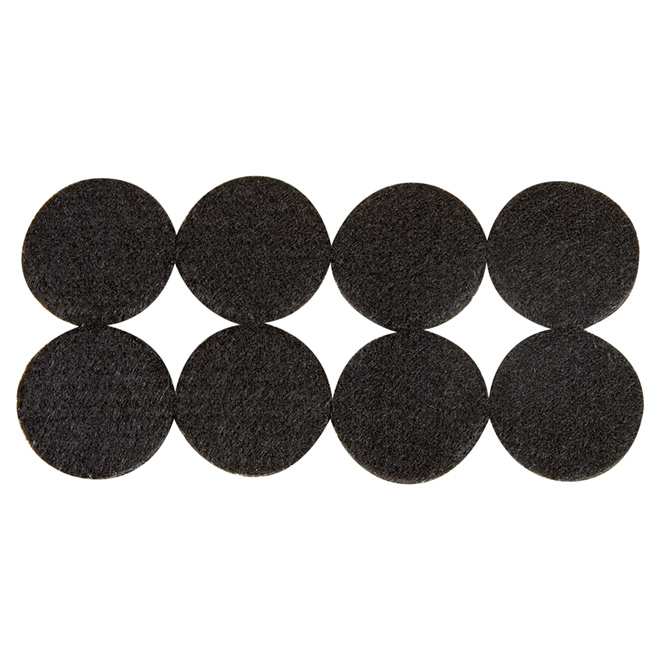 Self-Adhesive Felt Pads - Eco - Round - Black - 1 1/2" -8/Pk