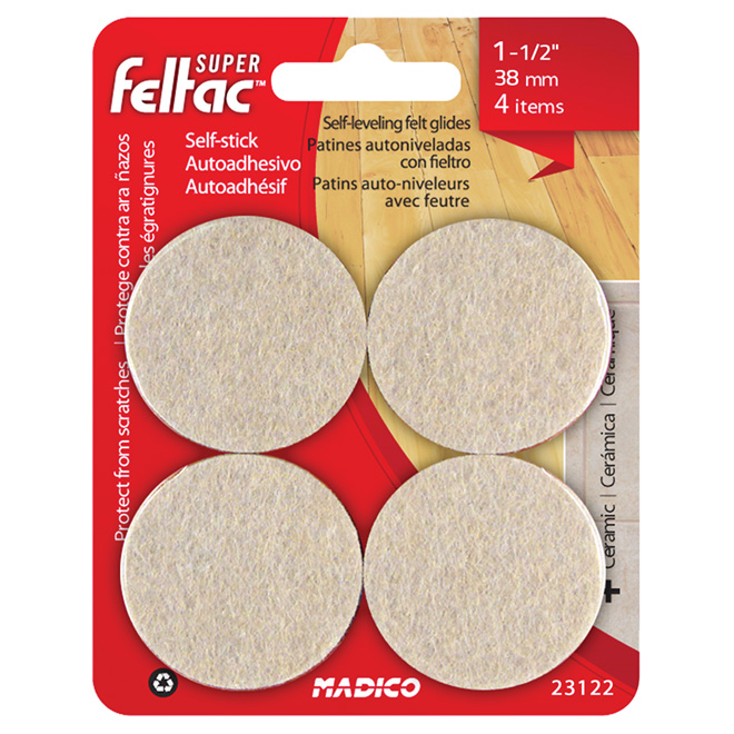 Self-Adhesive Self-Levelling Pads - Round - 1 1/2" - 8/Pk