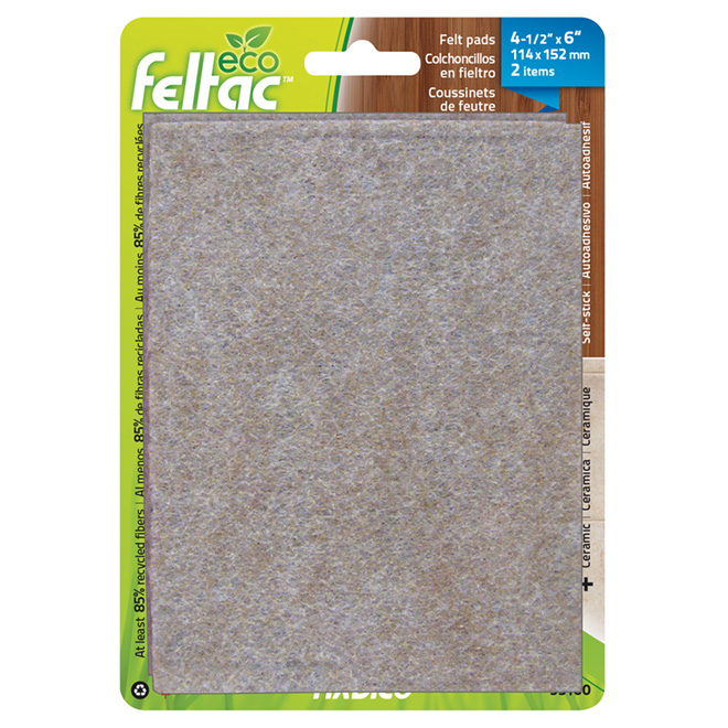 Self-Adhesive Felt Pads - Eco - Sheet - 4 1/2" x 6" - 2/Pk