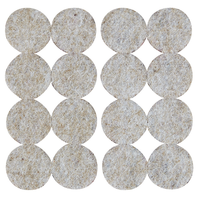 Self-Adhesive Felt Pads - Eco - Round - Beige - 1" - 16/Pk