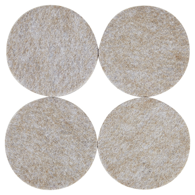 Self-Adhesive Felt Pads - Eco - Round - Beige - 3" - 4/Pk