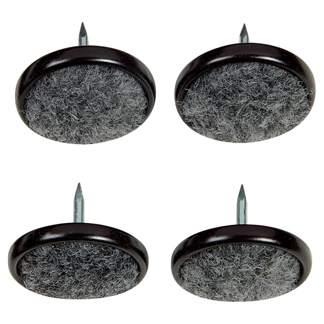 MADICO CarpetBase NailOn Glides Round Grey 1 1/4" 4/Pk F31919