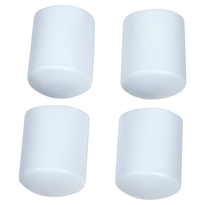 Vinyl Leg Tips - Round - White - 7/8" - 4/Pk