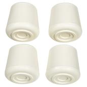 Rubber Leg Tips - Round - White - 7/8" - 4/Pk