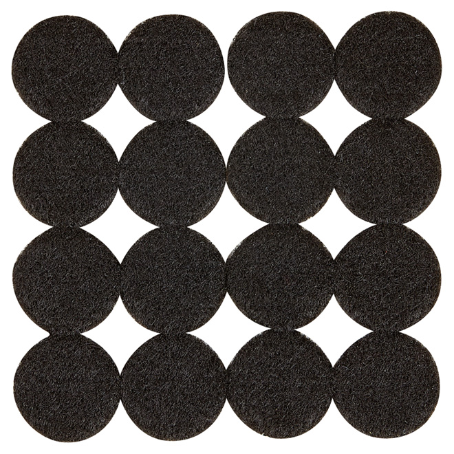 Self-Adhesive Felt Pads - Eco - Round - Black - 1" - 16/Pk