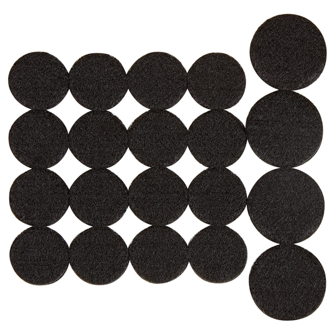 Self-Adhesive Felt Pad Multipack - Eco - Round -Black -20/Pk