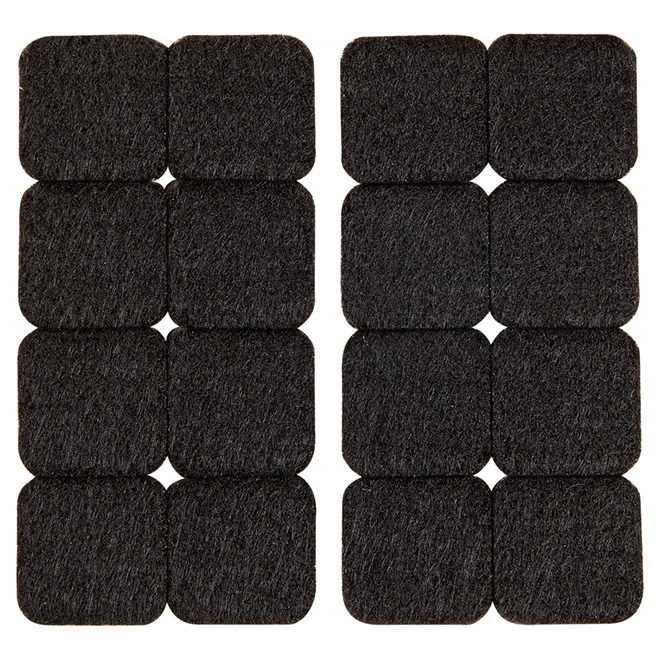 FELTAC Self-Adhesive Felt Pads - Eco - Square - Black - 1