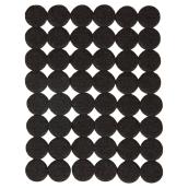 Coussinets autoadhésifs Eco, ronds, noirs, 1", 48/pq