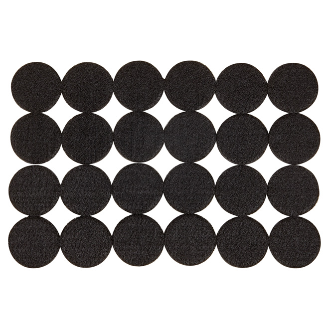 Self-Adhesive Felt Pads - Eco - Round - Black -1 1/2" -24/Pk