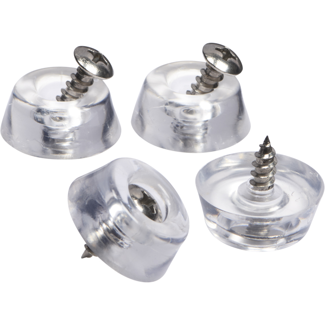 Screw-On Rubber Bumper - 1" - Clear - 4/PK