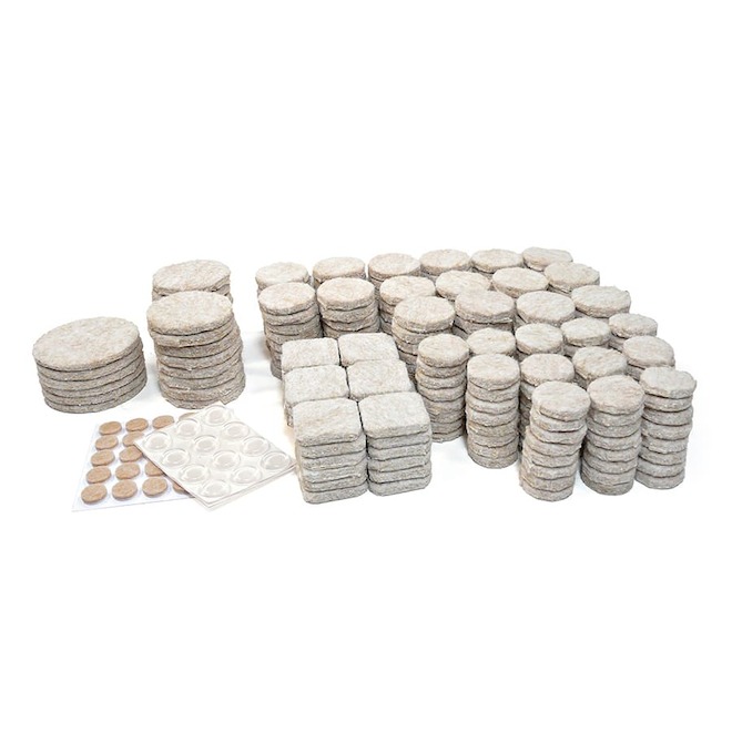 PRO-TEC 319 pcs Beige Assorted Felt Pads