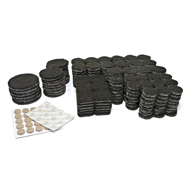 PRO-TEC 319 pcs Black Assorted Felt Pads