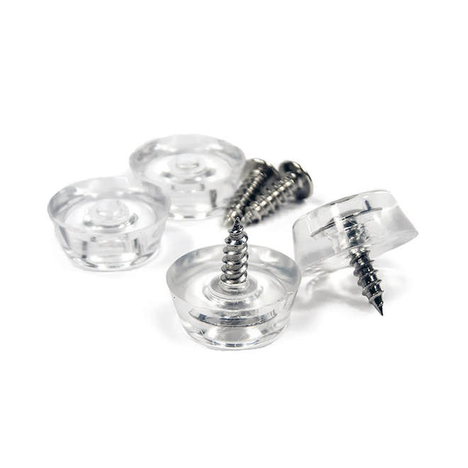 PRO-TEC 4 pcs 7/8-in Transparent Screw Vinyl Pads