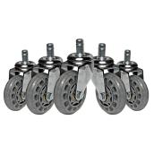 By Design 5 pcs 2 3/8-in Grey Polyurethane Swivel Caster